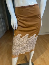 VINTAGE 80S VANITY FAIR LACE TRIM KNEE LENGTH...