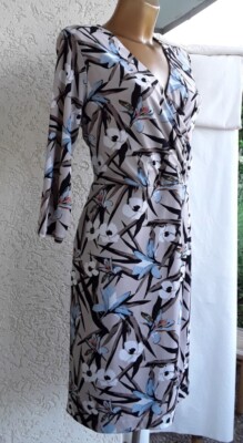 Comma Wickel-Kleid 36 38 bunt beige türkis top stretch wie neu xx