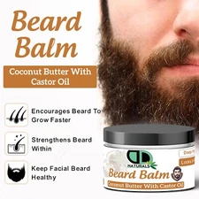 Beard Balm Coconut Butter With Castor oil | Softens, Styles & Tames Facial Hair