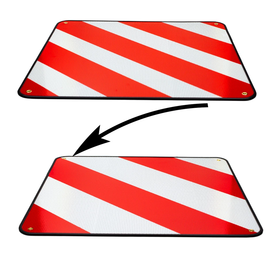 Panel de Alerta Cartel Advertencia España Y Italia 2 in1 Rojo-Blanco Alu 50x50cm - Imagen 3 de 4