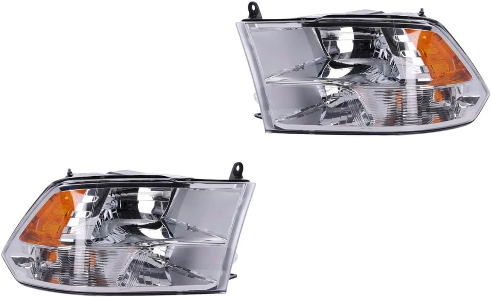 Headlights For Dodge Ram 1500 2500 3500 Pair 2013-2018 Except ProMaster Chrome - Image 2 of 4