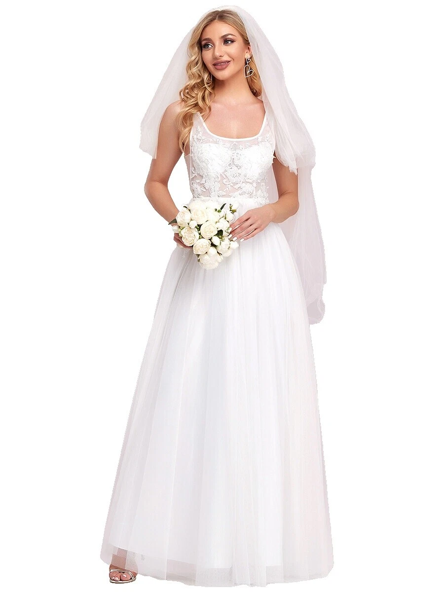 Princesa vestidos de novia de tul blanco