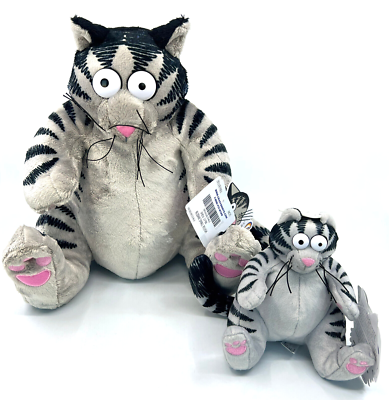 Baby Kliban Plush Grey Tabby Cat Sitting NEW 5.5in Hang Tags Crazy