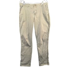 Gap Women's Straight Leg Girlfriend Chino Pants 8 Green Flat Front Casual