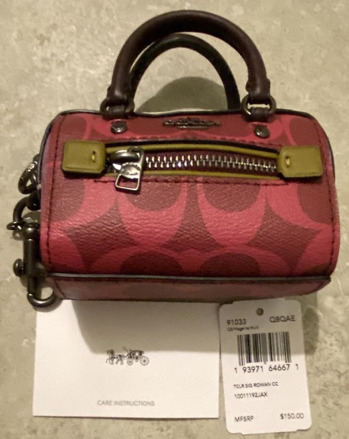 Coach Mini Rowan Charm In Signature Canvas Women's Satchel Bag IM/Lt