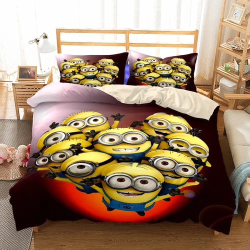 Minions Cartoon Donna Duvet Cover Bedding Set Pillowcases Single Double Queen - Bild 29 von 32
