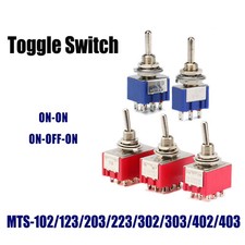Miniature Toggle Switch 3/6/9/12 Pin SPDT DPDT 3PDT Double Throw On-On On-Off-On