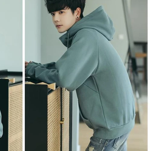 Men's Loose Casual Street Hoodie Long Sleeve Turtleneck Pullover Sweatshirt Tops - Foto 2 di 39
