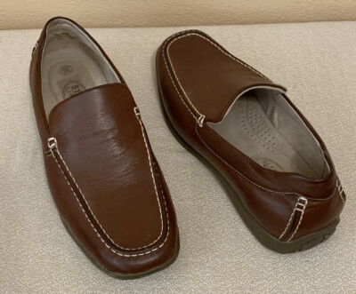 STATE STREET MENS LEATHER LINING BALANCE CASUAL SLIP ON SHOES BROWN SIZE  M