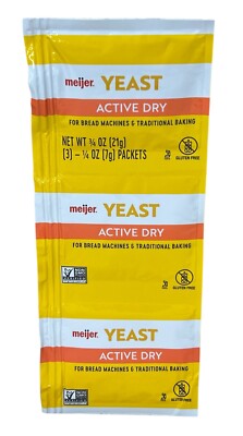Meijer Active Dry Yeast Strip of three 1/4oz packets 0.75 oz