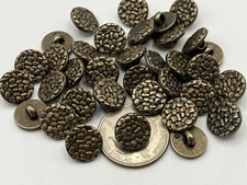 New lot of 10 Electroplated Plastic bronze tone  1/2  in (9mm) Buttons  # I