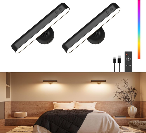Rechargeable Wall Sconces LED Wall Lights with 7500Mah Battery Lamp for Bedroom,