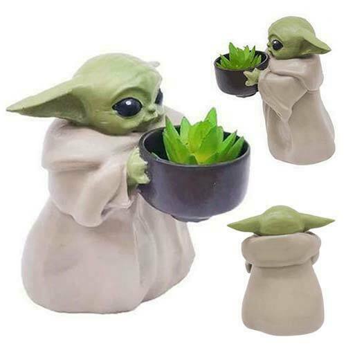 Baby Yoda Planter Pot Creative Flower Pot & Hole Xmas Ornament Birthday Gift