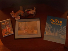 Disney's Oliver & Company - Framed Lithograph, VHS, 2 beanie babies