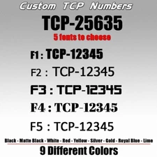 TCP custom number decal private Limo Set of 2 taxi service Transportation SUV