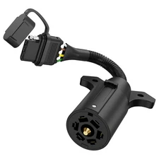 RV Blade Truck 7 Way to 4 Way Flat Trailer Wiring Adapter Plug Connector 7/4 Pin