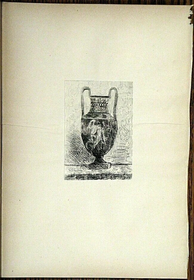 Original H. VIGNEROT Gravura Impressionista Francesa "Une Vase" 1874 RARO - Imagem 2 de 3