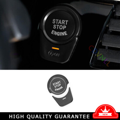 Car One-Click Startup Frame Cover Trim For BMW 7 Series 2016-2022 Black Aluminum