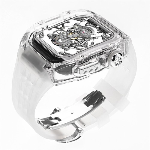 Premium Transparent Cas + Rubber Strap AP MOD KIT for Apple Ultra Series 9 8 7 6 - Picture 29 of 57