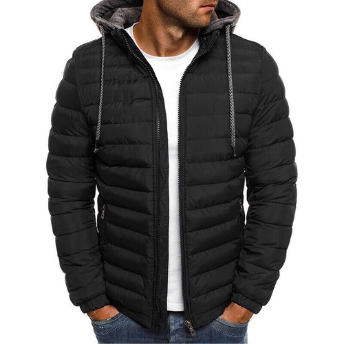 Mens Hoodie Bubble Coat Puffer Casual Jackets Winter Warm Quilted Zip Up Outwear - Picture 8 of 18
