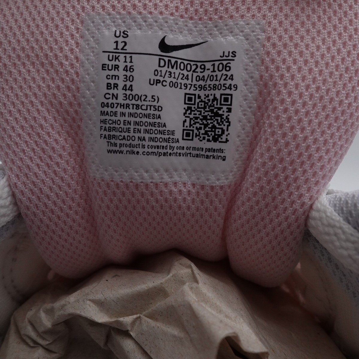 Size 12 Men's Nike Air Max 90 Sneakers DM0029-106 White/Pink Foam