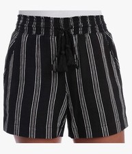 Briggs Women s Black Striped Shorts With Pockets And Drawstring XXL