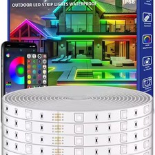 200ft RGB LED Strip Lights Outdoor Waterproof IP68 Music Sync App Remote