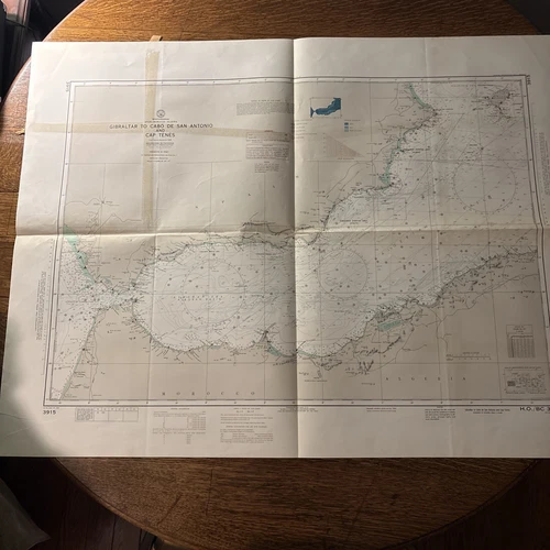 1969 Mediterranean Spain Morocco and Algeria nautical chart