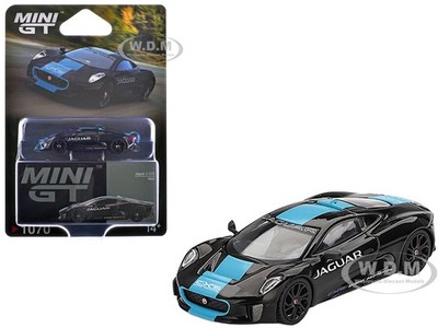 JAGUAR C-X75 BLACK 1/64 DIECAST MODEL CAR BY MINI GT MGT01070