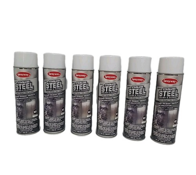 #ad 6 Cans Sprayway SW841 Stainless Steel Cleaner and Polish Oil Based 15oz $32.40
