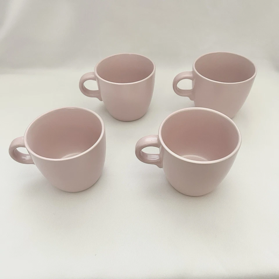 Juego de tazas y platillos Ikea Fargklar (4 tazas, 4 platillos) Stonewear rosa mate - NUEVO Foto 2 de 4