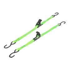 Boat Trailer Transom Ratchet Tie Down Straps 1"x5' 1763lbs with S Hook Green