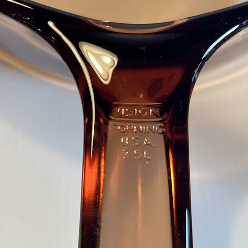 Set 3 VTG Visions Corningware Pyrex Amber Glass Cookware Pots Lids 6 USA - Afbeelding 5 van 6