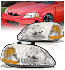 Fits 1996-1998 Honda Civic Dxexlx Clear Headlights Replacement Lamp Lhrh