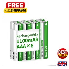 Reliable 8-Pack AAA Rechargeable Batteries, 1300 Cycles, Perfect for Daily Use 17.99 per battery