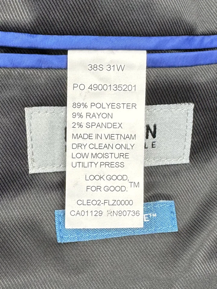 $425 NOVO KENNETH COLE Masculino 38S Preto Fino Smoking Blazer Casaco Esportivo Jaqueta Terno - Imagem 4 de 4