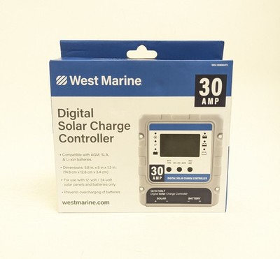 West Marine 20808473 30A 12V Digital Solar Charge Controller