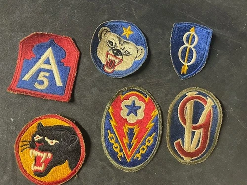 Vintage Original 6 Military WWII WW2 US Army Patches