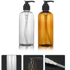 Set of 8 Durable Reusable Plastic Press Pump Bottles for Shower Gel Storage