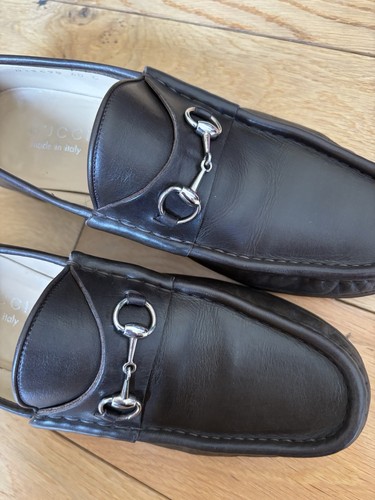 Zapatos planos mocasines de cuero marrón vintage GUCCI Horsebit Reino Unido 6,5/40C - Imagen 15 de 23