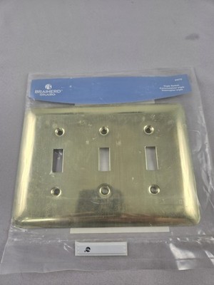 Brainerd Studio Triple Light Switch Cover Gold Plated Brass 64375