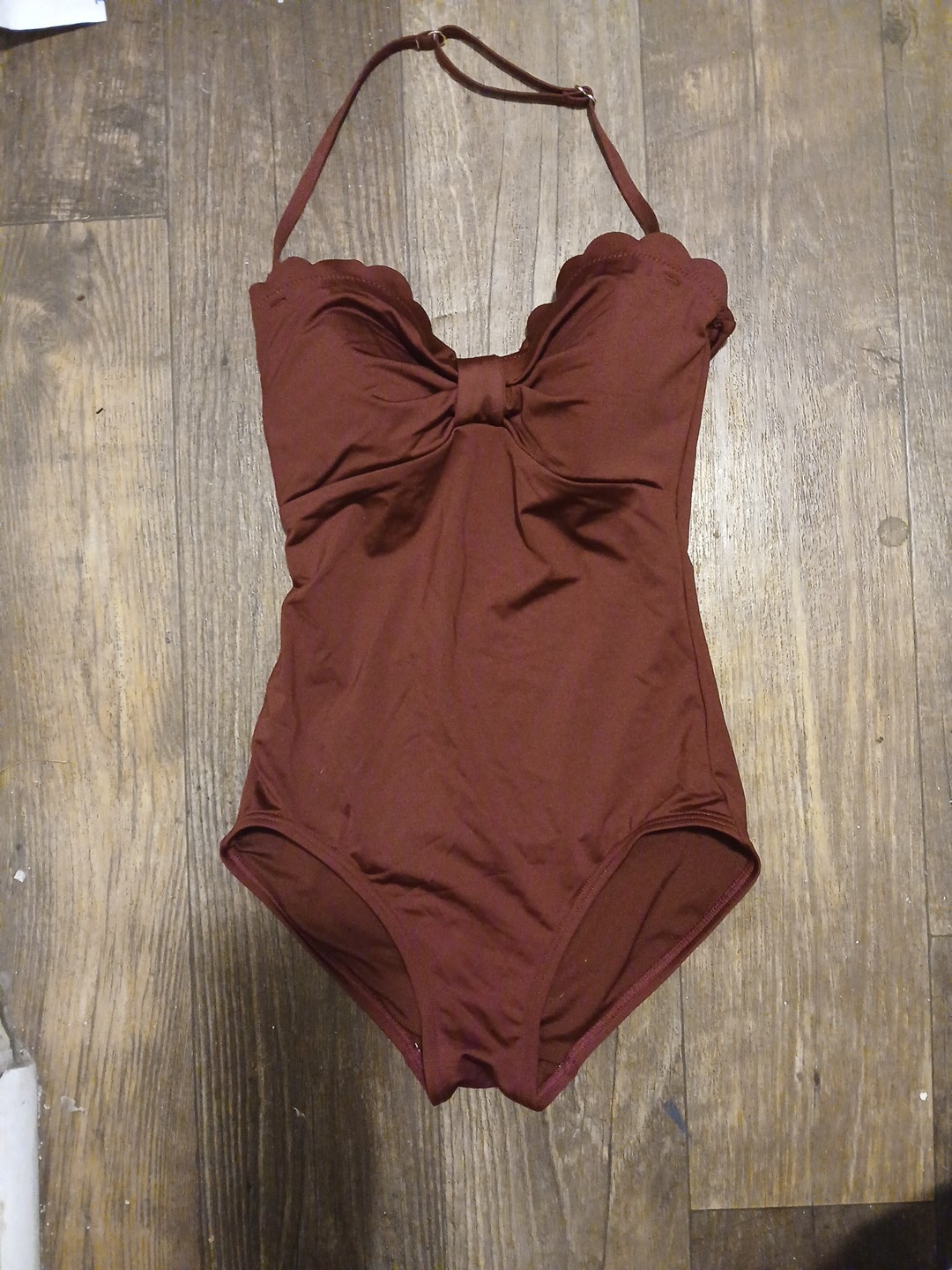 Kate Spade swimsuit one piece womens Small Sumac Red burgundy Sz.XS thumbnail 2