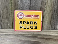 CHAMPION SPARK PLUGS TIN METAL GARAGE SHOP MECHANIC BARN SIGN NOSTALGIC