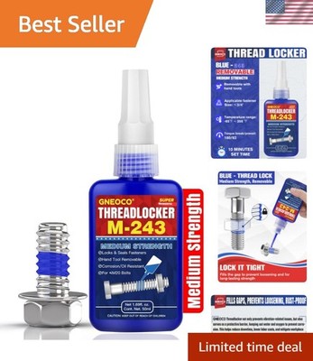 ThreadLocker Blue, Thread Lock Medium Strength Lock Tight for Nuts, Bolts, Fa...
