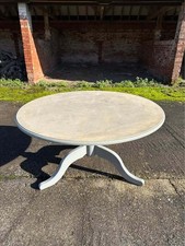 Vintage French Style Farmhouse Round Dining Table Round Pedestal Country Kitchen