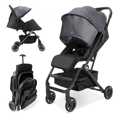 Lightweight Baby Stroller for Airplane, Compact Travel Pushchair with Retractabl