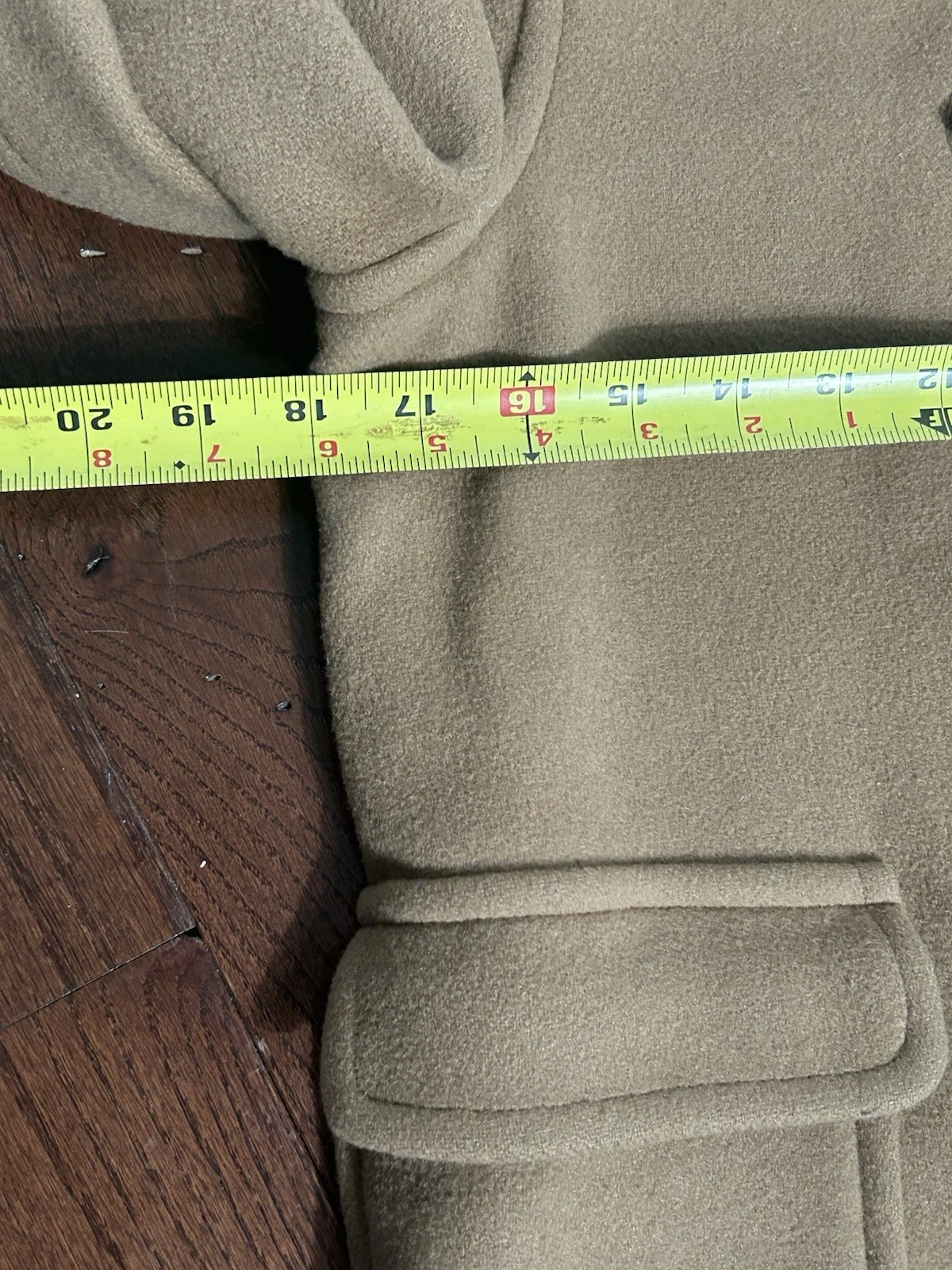 Gloverall Original Collection Camel Duffle Coat Wool Toggle Made England - product detail image 12
