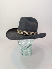 Vintage Stetson 3x Beaver Western Cowboy Hat Black Size 7 1/8