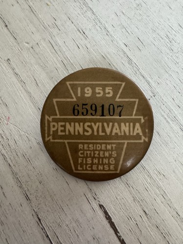 Permis De Pêche Touristique Pennsylvanie 5 Jours – 1955, Non-résident, Vintage