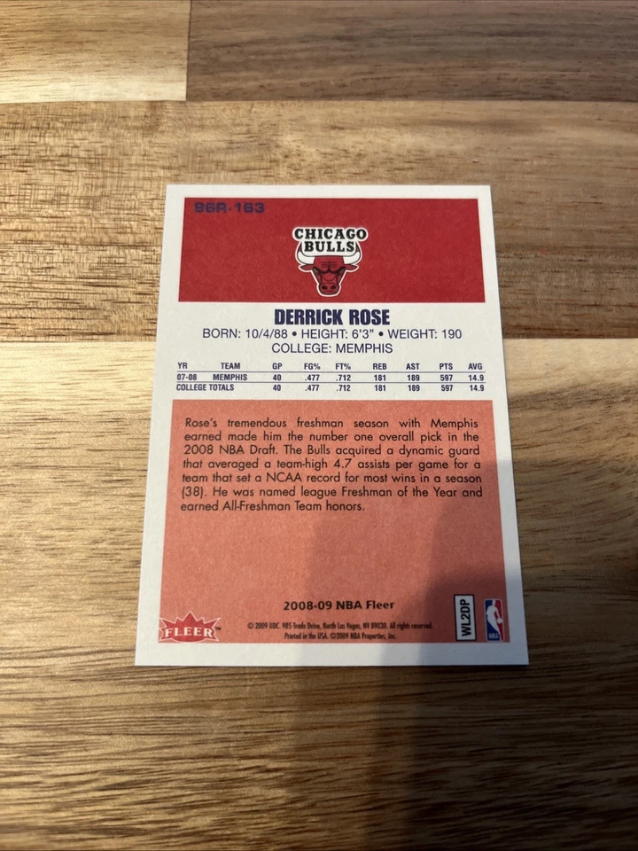 Fleer Derrick Rose 2008 novato 86 Fleer aspecto retro ¡como nuevo!! Foto 2 de 3